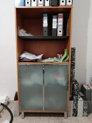 Armario de oficina madera y cristal