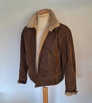 Chaqueta Cuero Oxbow Marrón Forro Borreguito