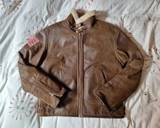 Chaqueta Cuero Oxbow Marrón Forro Borreguito