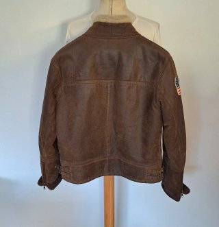 Chaqueta Cuero Oxbow Marrón Forro Borreguito
