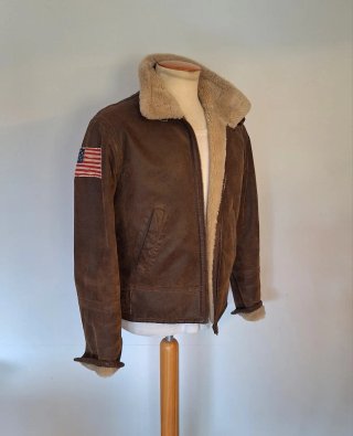 Chaqueta Cuero Oxbow Marrón Forro Borreguito
