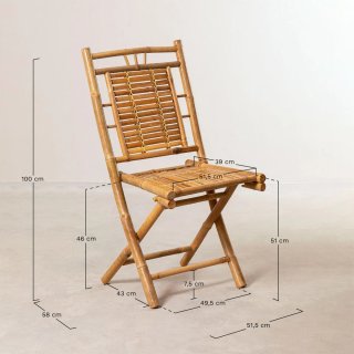 Sklum 2 Sillas Jardín Plegables Bambú Yakku