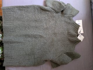 Chaleco Zara volantes lana verde M