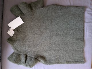 Chaleco Zara volantes lana verde M
