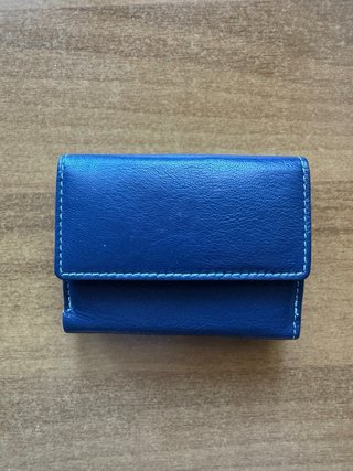 Portafoglio uomo pelle blu Jaguar