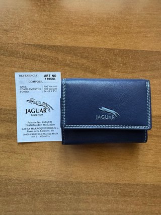 Portafoglio uomo pelle blu Jaguar