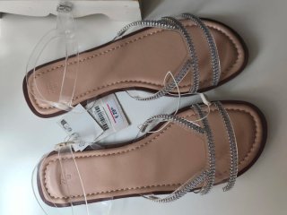 Sandalias Zara Talla 39 Brillantes Transparentes