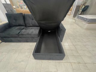 Sofá Cama Chaise Longue con Arcón Negro