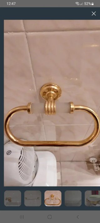 Juego de toalleros baño oro y cristal