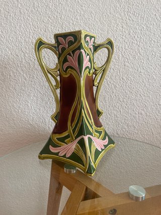 Jarrón Cerámica Art Nouveau Flores