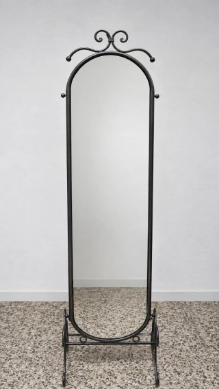 Espejo de forja con soporte