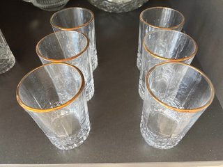 Set 6 Bicchieri Vetro Dorati