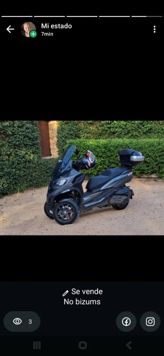 Triciclo Moto Negro y Gris