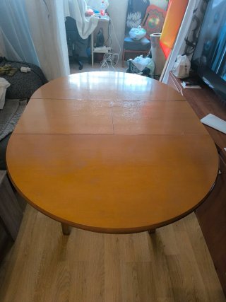 Mesa comedor redonda extensible madera