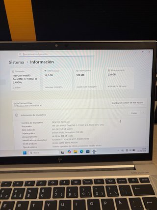 HP EliteBook 830 G8 i5 11ª Gen 16GB RAM 256GB