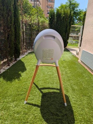 Trona Silla Bebé Madera y Gris