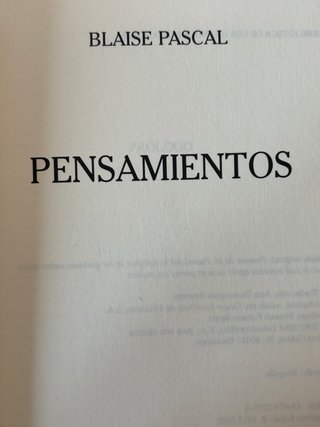 Blaise Pascal – Pensamientos