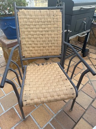 Mesa de forja y azulejos hecha a mano con 6 sillas