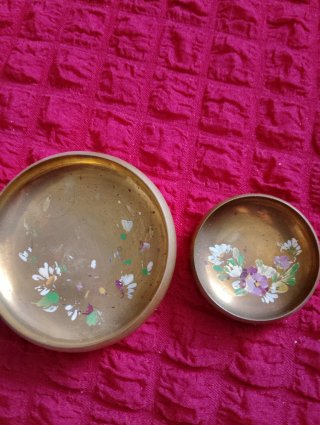 Set 3 Ciotole Ottone Floreale