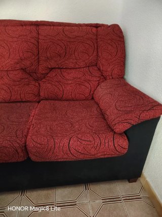 Sofá Chaiselongue Rojo y Negro