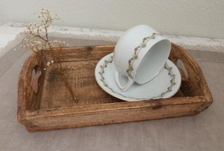 Taza y plato WeimarPreciosa y antigua taza y plati