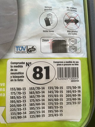 Cadena Textil Nieve DRIVETEX Talla 81 Sin Estrenar