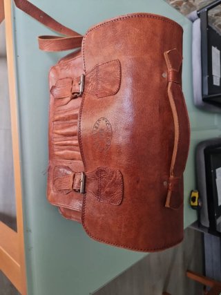 Bolso Piel Marrón 34x13x27cm