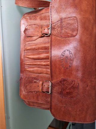 Bolso Piel Marrón 34x13x27cm
