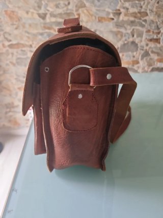 Bolso Piel Marrón 34x13x27cm