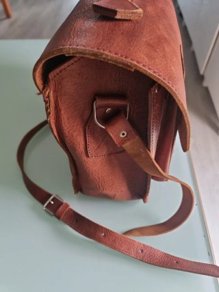 Bolso Piel Marrón 34x13x27cm
