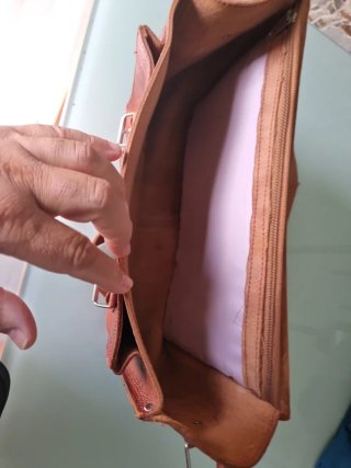 Bolso Piel Marrón 34x13x27cm