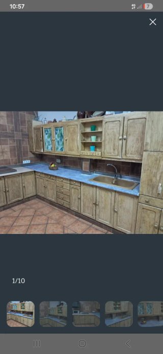 Cocina modular madera y cristal