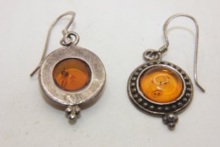 Stupendi orecchini argento ambra Vintage