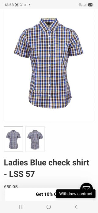 Camisa Relco London cuadros azul talla S