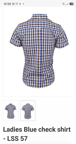 Camisa Relco London cuadros azul talla S