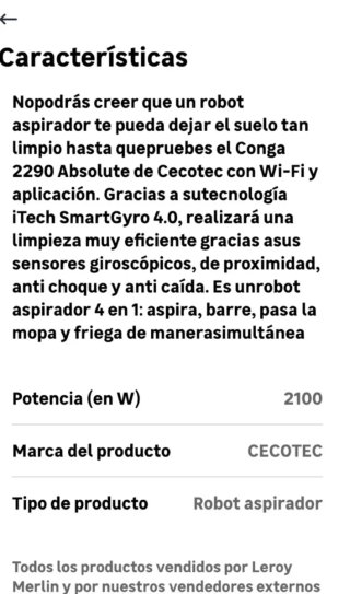 Robot Aspirador Cecotec Conga 2290