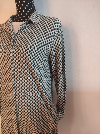 Vestido camisero retro estampado