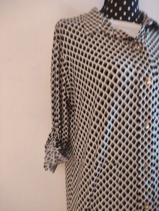 Vestido camisero retro estampado