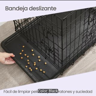 Jaula Plegable Transportín Perro Negro