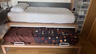 Cama nido compacta con cajones para 2 personas