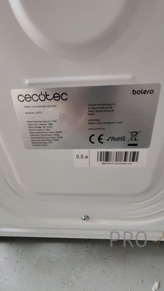 Lavadora 7 Kg Carga Frontal Bolero Dresscode 7150 Inverter A