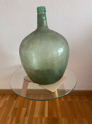 Garrafa de cristal antigua verde