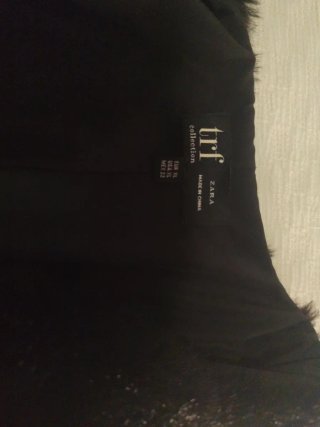 Abrigo pelo sintético Zara TRF Negro Talla XL