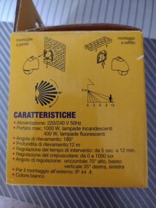 Rilevatore di presenza / movimento 180°