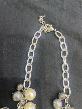 Maxi Collar eslabones imitando perlas y cristal