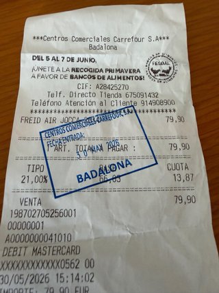 Freidora de aire JOCCA poco usada