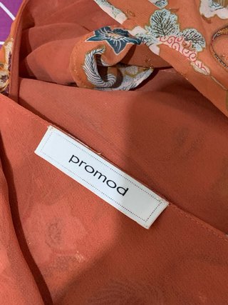 Vestido largo estampado floral naranja
