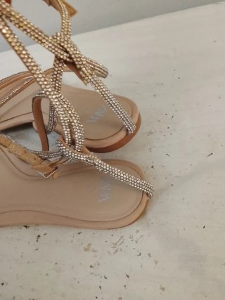 Sandali donna con strass e cinturino