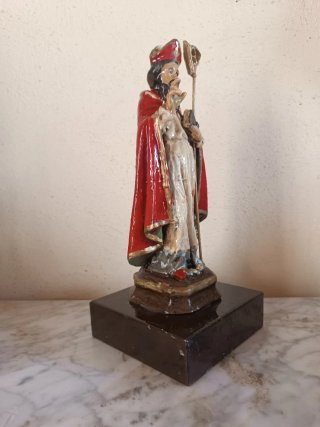 San Blas con peana de madera