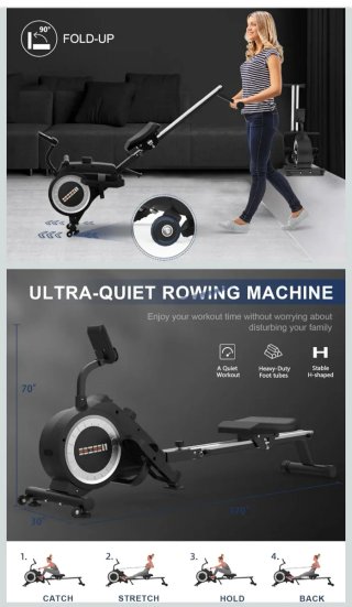 Máquina de Remo Magnética HEEZE 16 Niveles